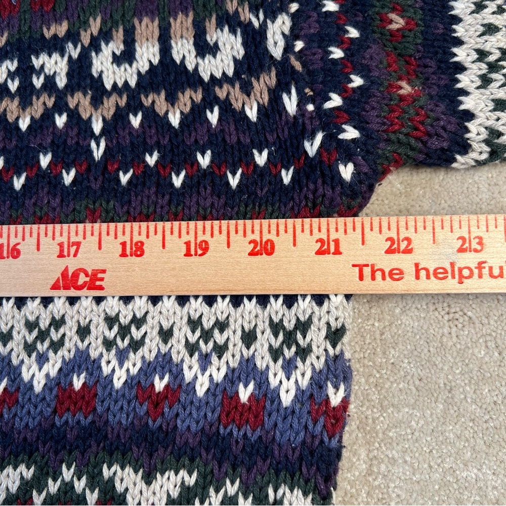 American Eagle Pullover Sweater Knit Patterned Blue Crew Neck women's medium - Picture 3 of 9
